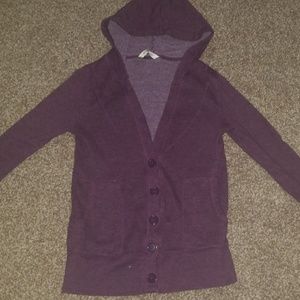 Purple button up hoodie